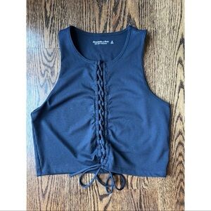 Abercrombie & Fitch black front lace up tank Medium